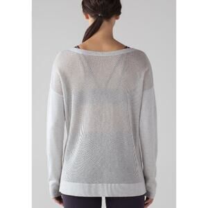 Lululemon Women's Well Being Sweater 8 Heathered Vapor Rib Knit Trim